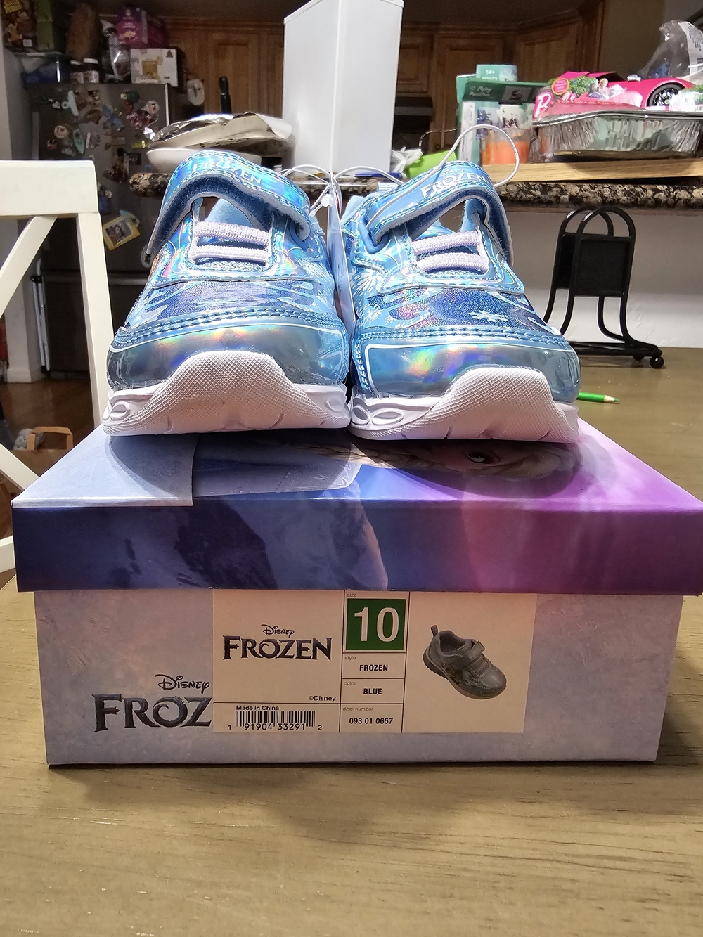 Disney Frozen Girls' Blue Light-Up Sneakers - Size 10